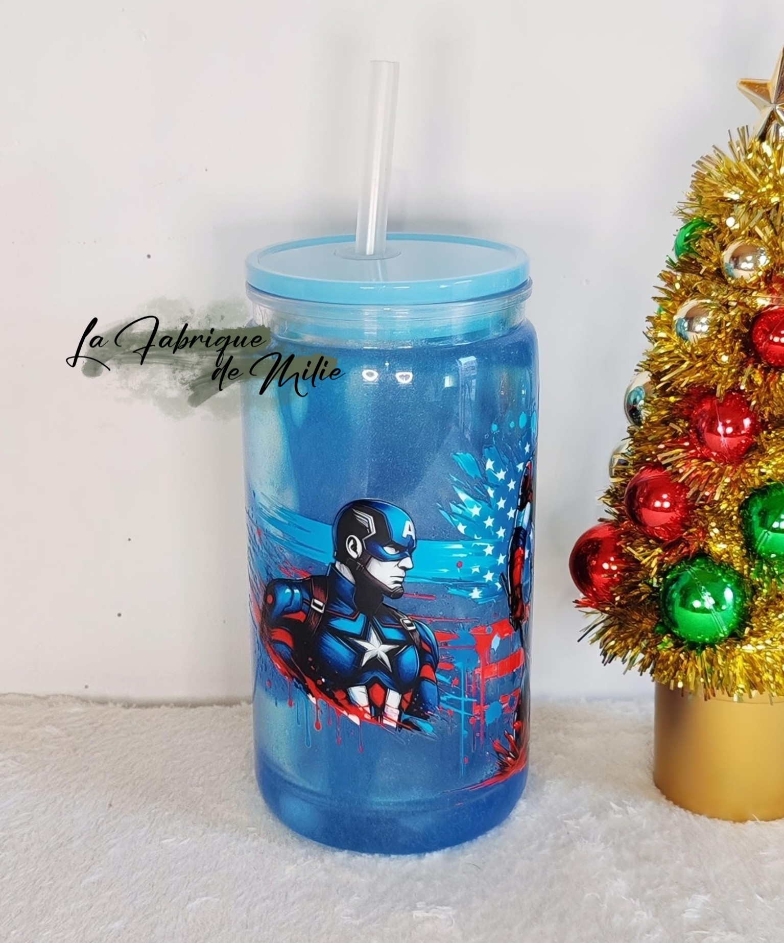 Gobelet Snow Globe - "Captain america" – Image 3