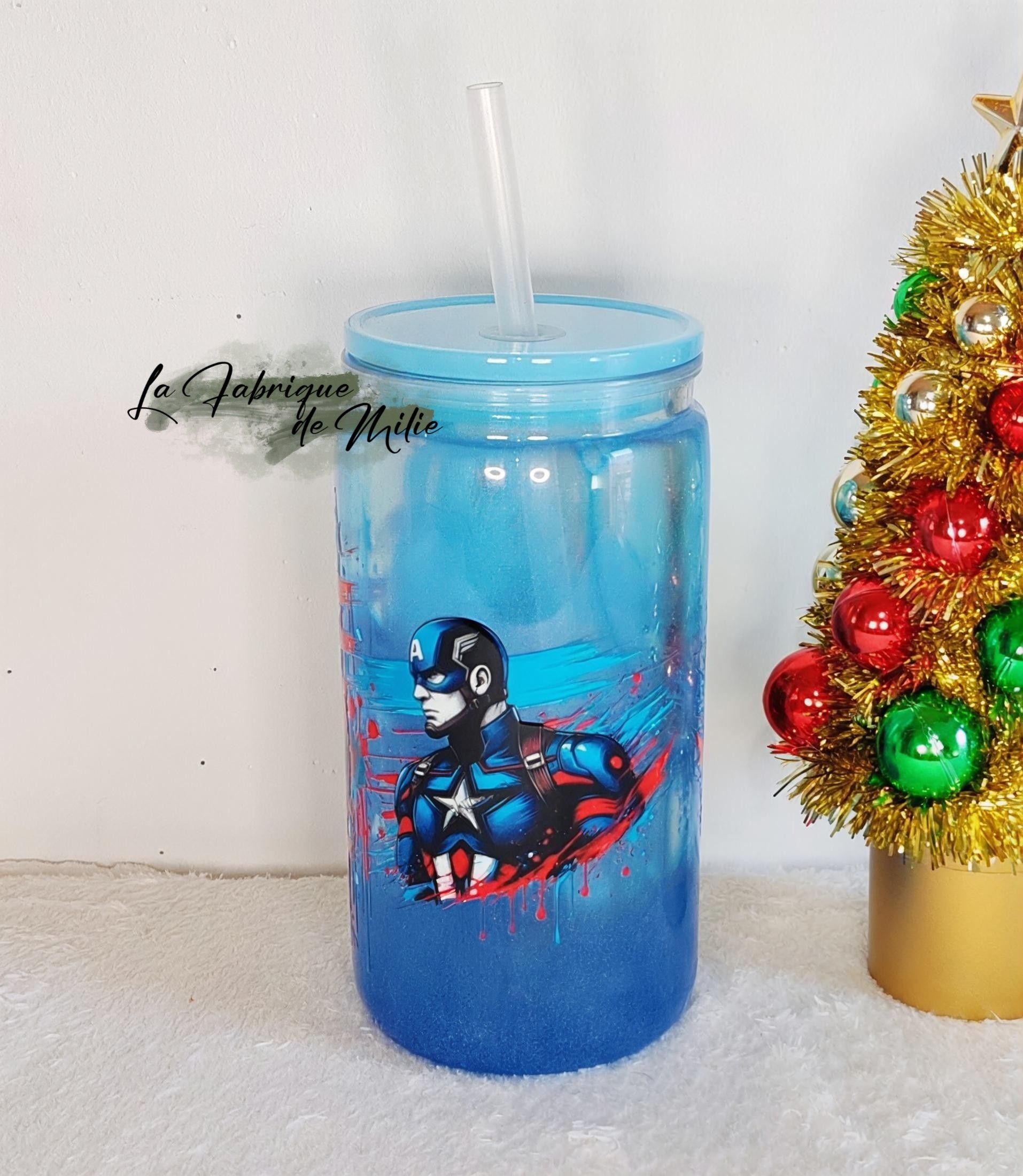 Gobelet Snow Globe - "Captain america" – Image 4