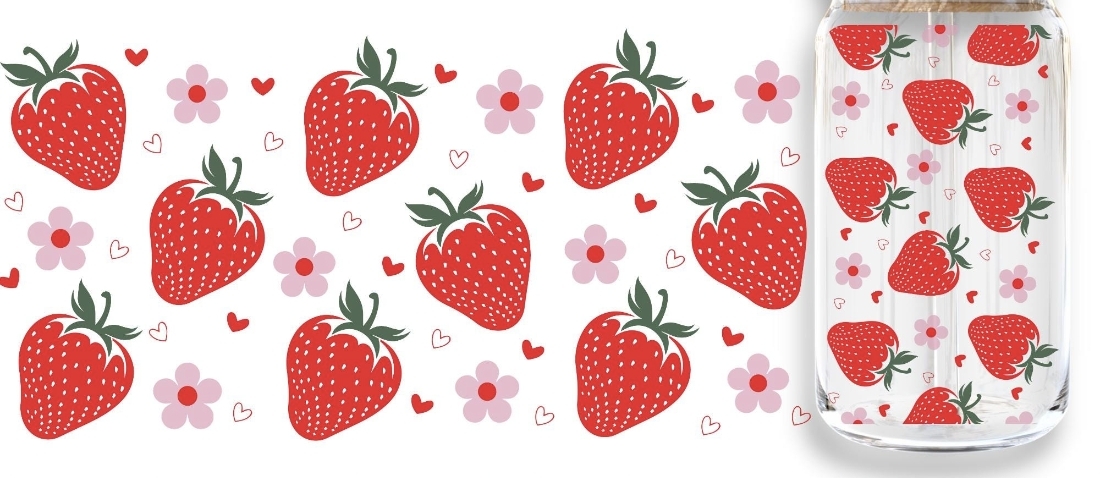 Gobelet en verre « Strawberry »