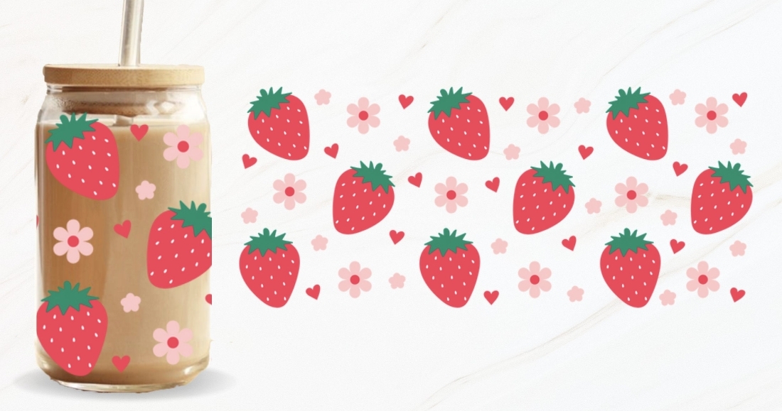 Gobelet en verre « Strawberry »