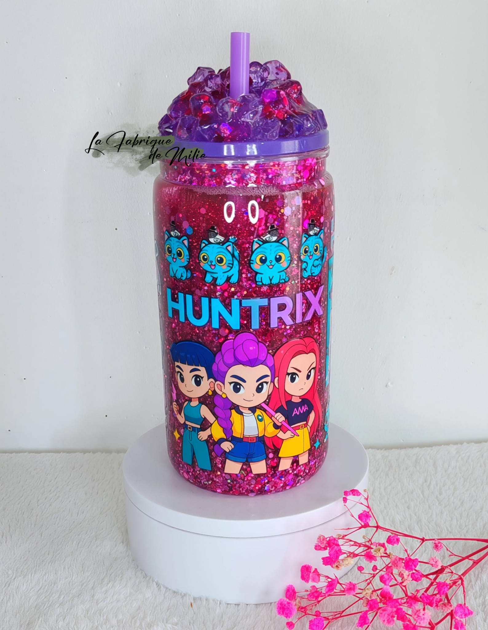 Gobelet Snow Globe – « Huntrix & Saga boy »
