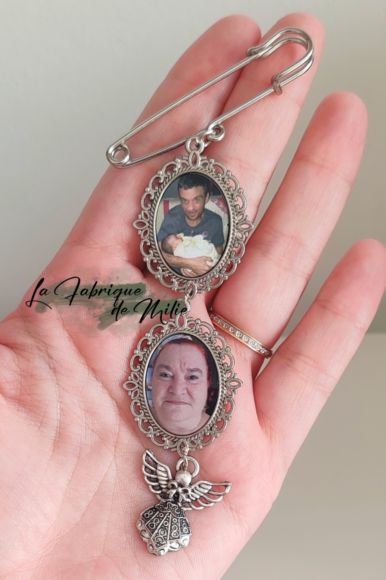 Broche souvenir avec photo