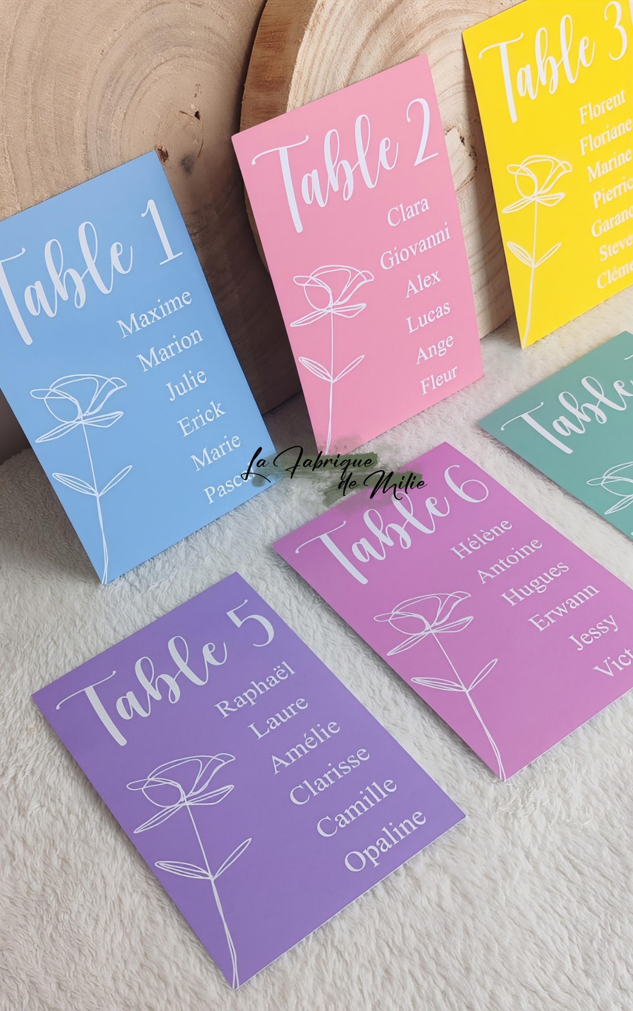 Cartes plan de table – Collection Éclosion