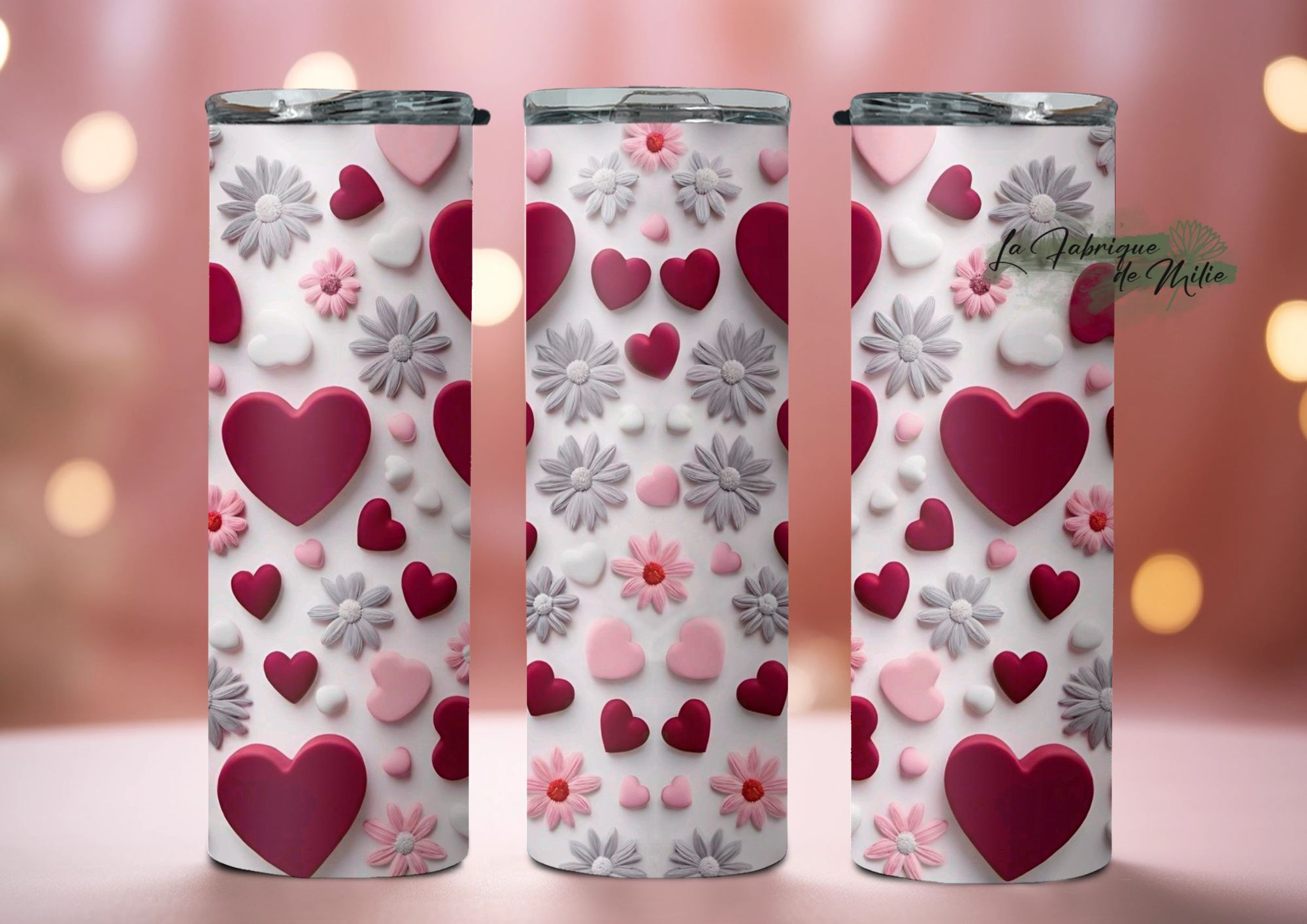 Gobelet Thermos « Heart flowers »